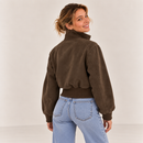 ELVIA – Bomberjacke in Velours-Optik