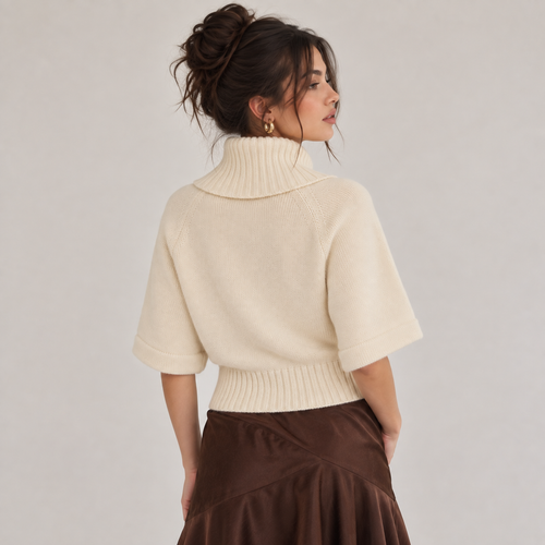 AMELIA – Strickpullover mit Zopfmuster & Rollkragen