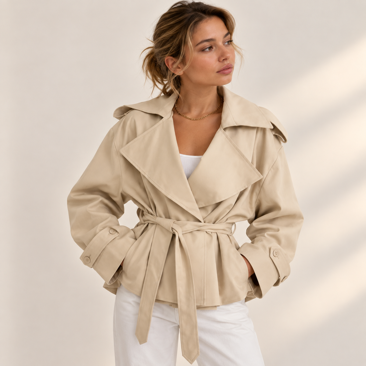 AMELIE – Cropped Trenchcoat