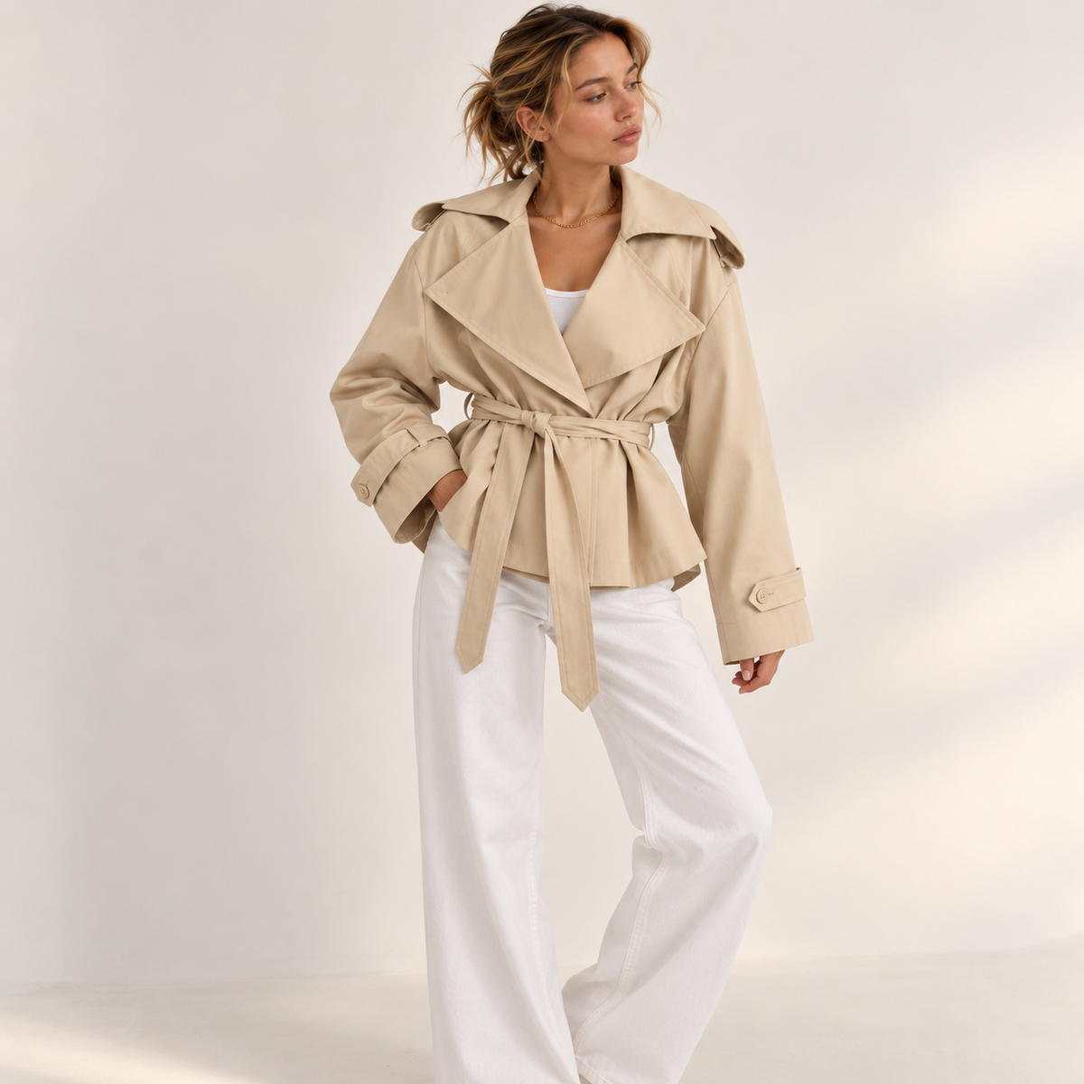 AMELIE – Cropped Trenchcoat