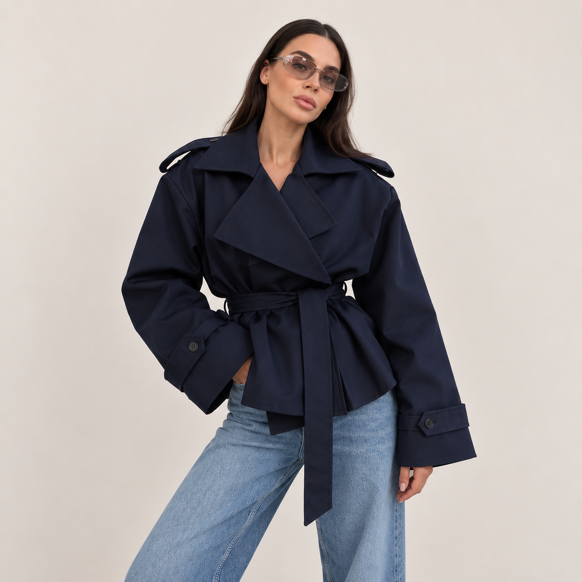 AMELIE – Cropped Trenchcoat