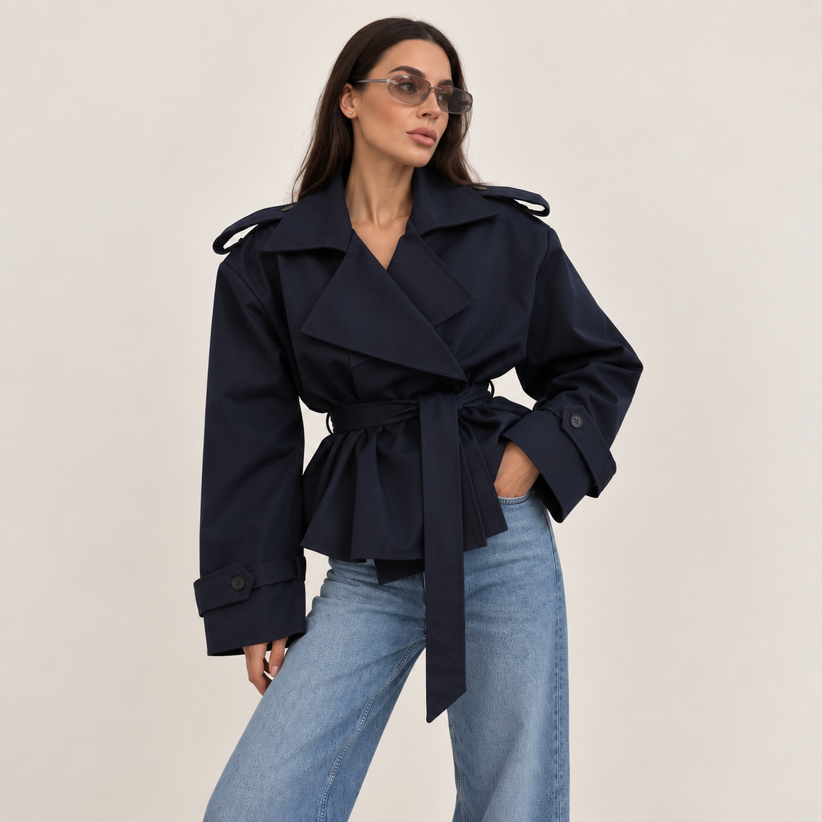 AMELIE – Cropped Trenchcoat