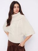 AMELIA – Strickpullover mit Zopfmuster & Rollkragen